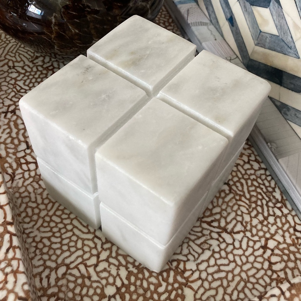 Large Marble Cube Sculpture